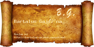 Bartalus Gajána névjegykártya