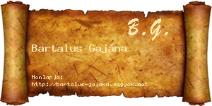 Bartalus Gajána névjegykártya